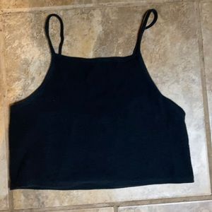 Black ribbed crop